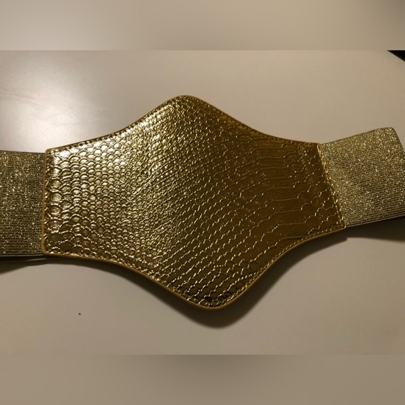 Women’s Shein gold snakeskin embossed corset belt (medium) - Picture 1 of 6